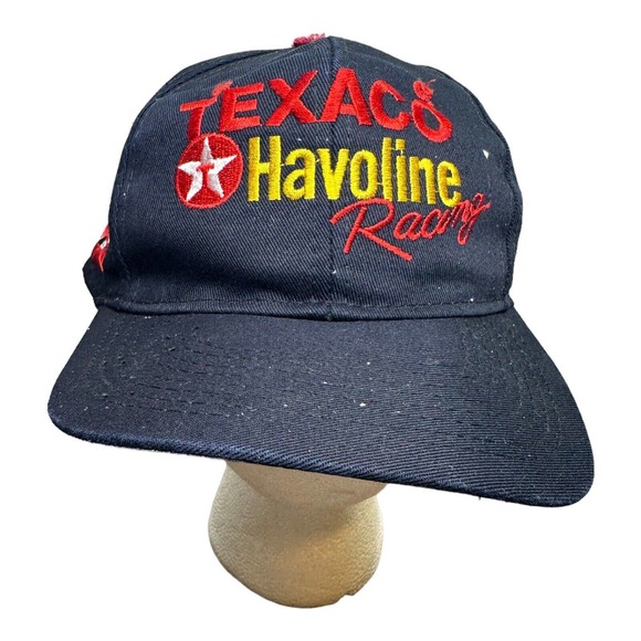 VTG Texaco Havoline Racing Hat Mens Black Snapback USA 90s NASCAR 20 Ernie Irvan - Picture 2 of 9